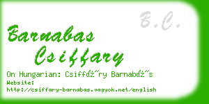 barnabas csiffary business card